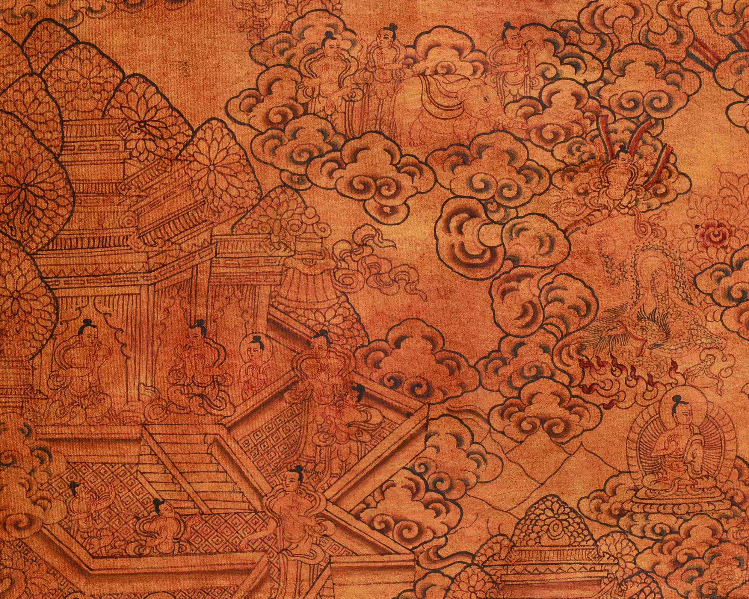 Sacred Thangka Of Buddha Life Story | Spiritual Journey of Enlightenment | Traditional Himalayan Art