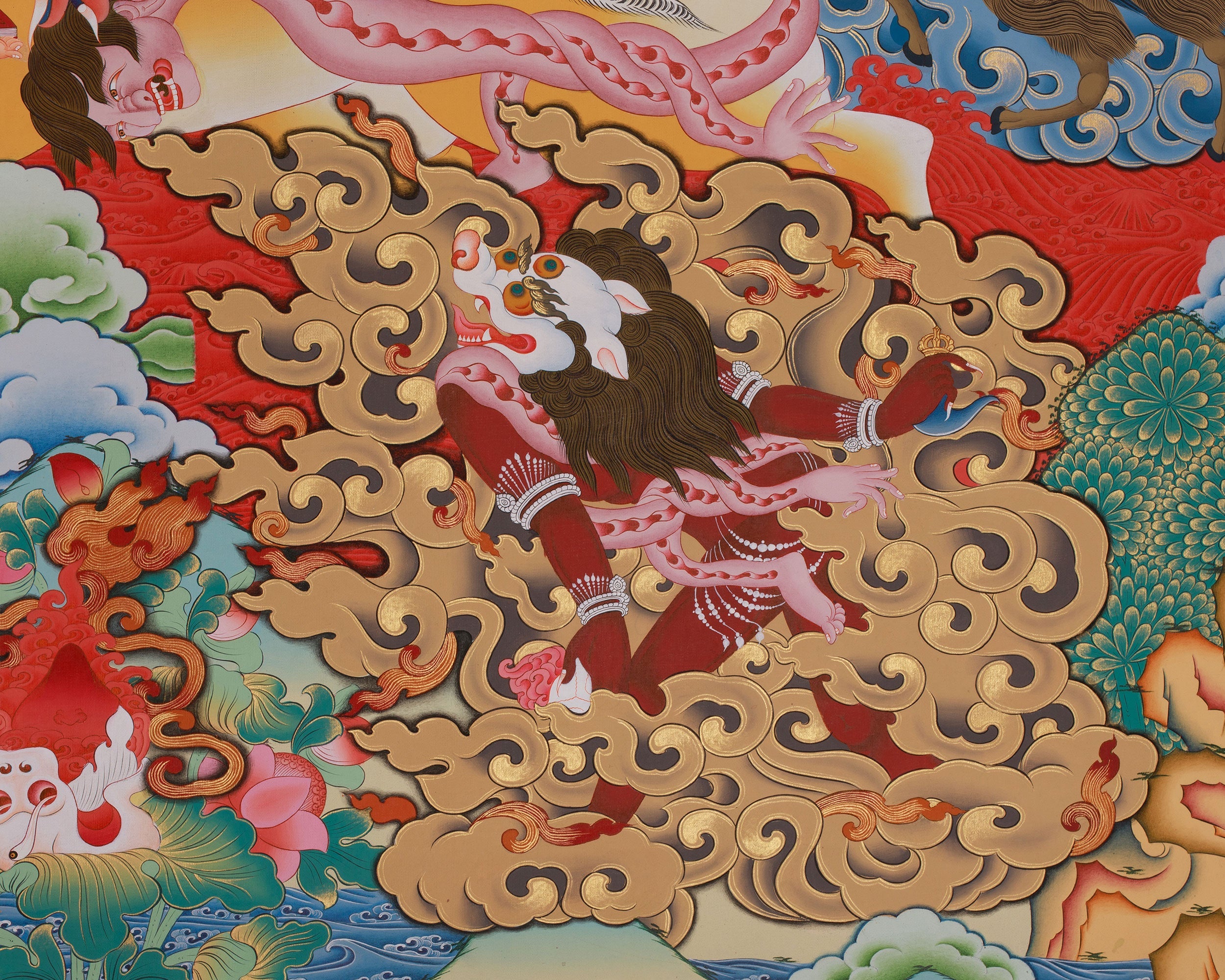Palden Lhamo Spiritual Thangka | Guardian of Sacred Wisdom