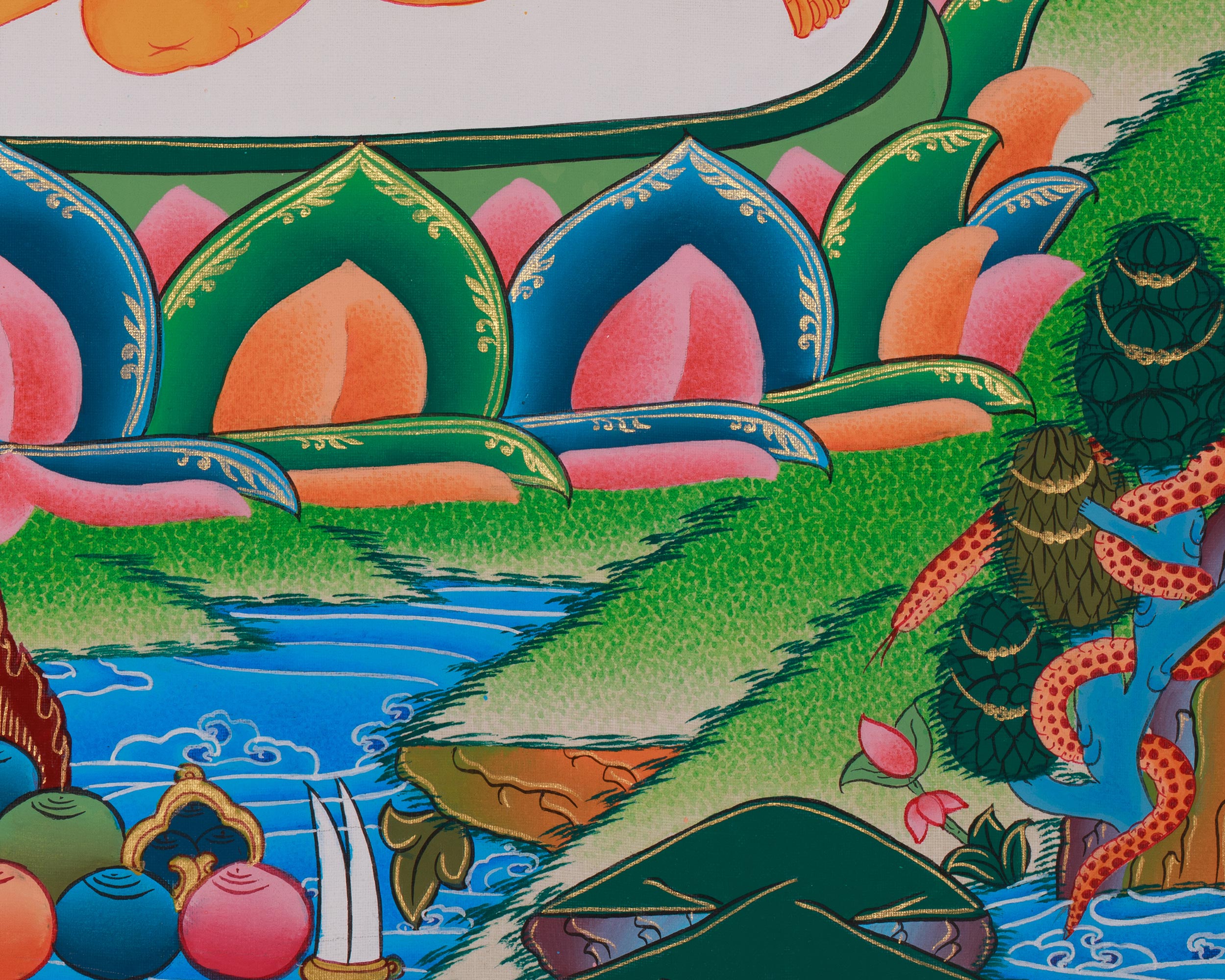 Traditional Thangka of Black Dzambhala | Dispeller of Obstacles and Bestower of Abundance