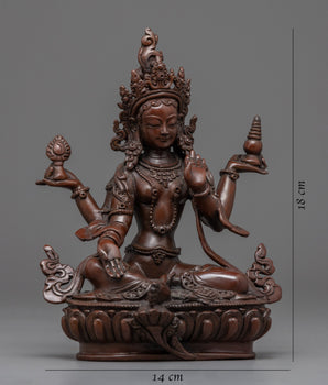 Traditionally Hand-Crafted Laxmi Ma Statue | Buddhist Deity Figurine For Ritual