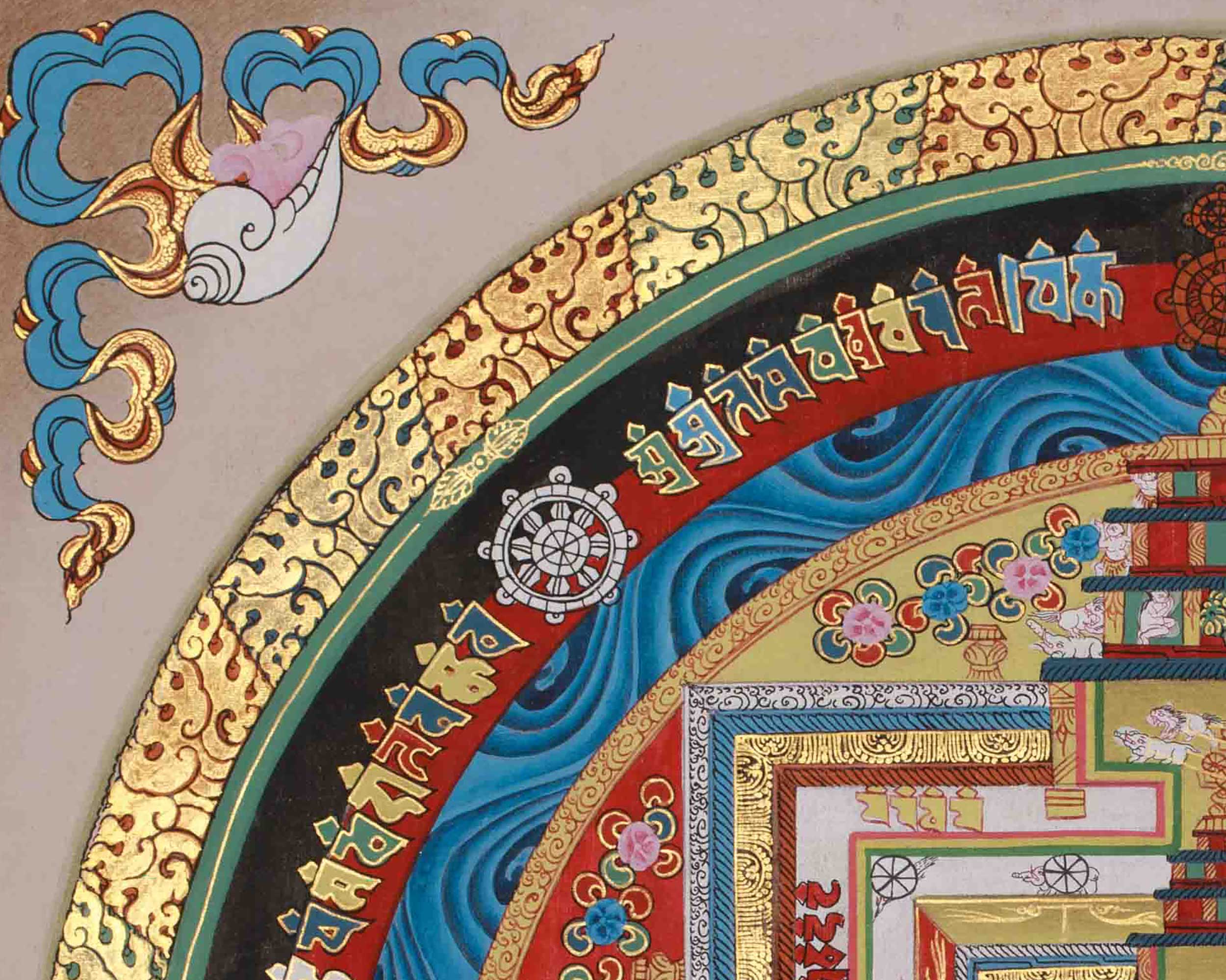 Kalachakra Mandala Wall Art | Peace, Focus, and Transformation Thangka Painting