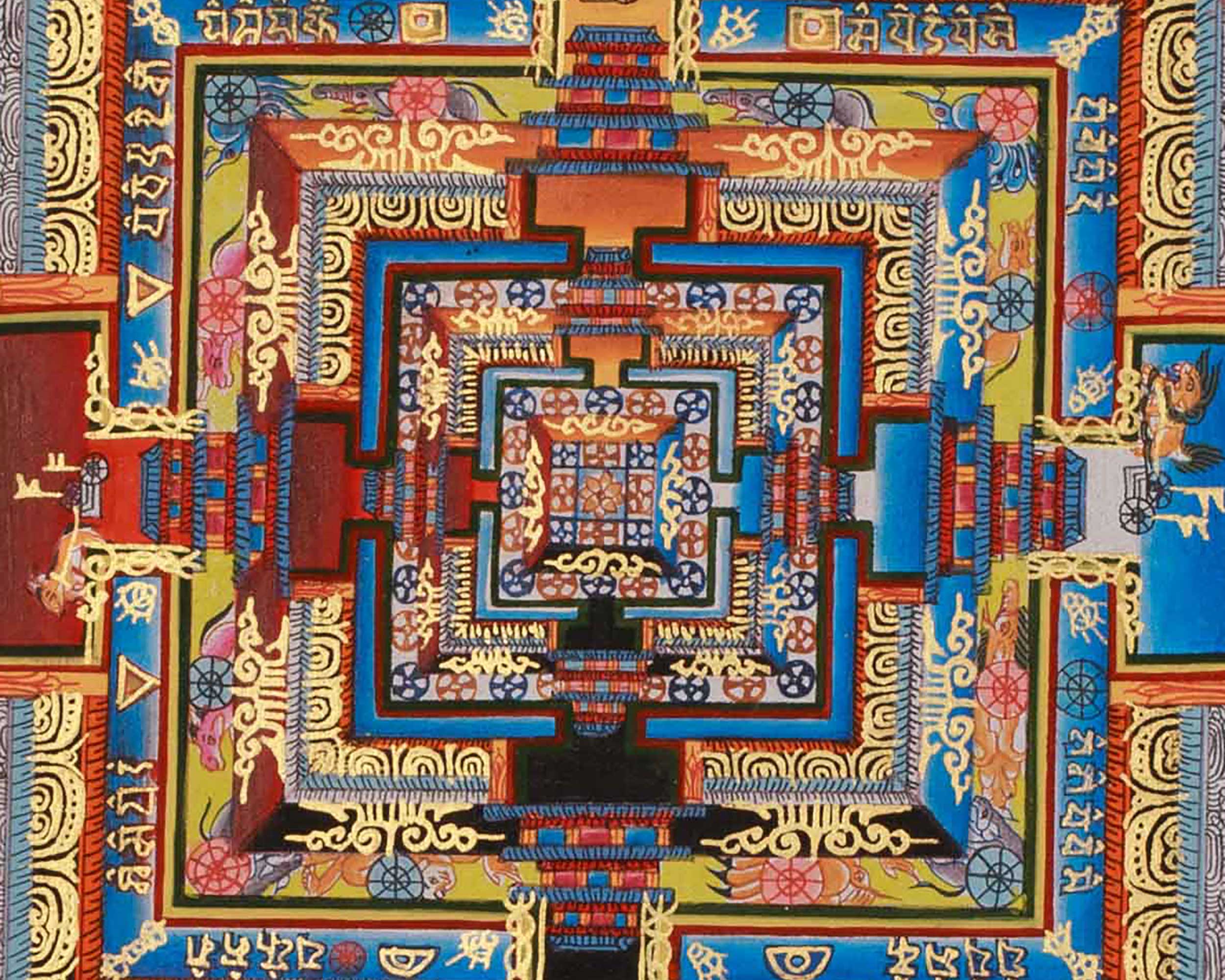 Himalayan Kalachakra Mandala Artwork | Sacred Wheel Of Time Art | Meditation & Spiritual Altar