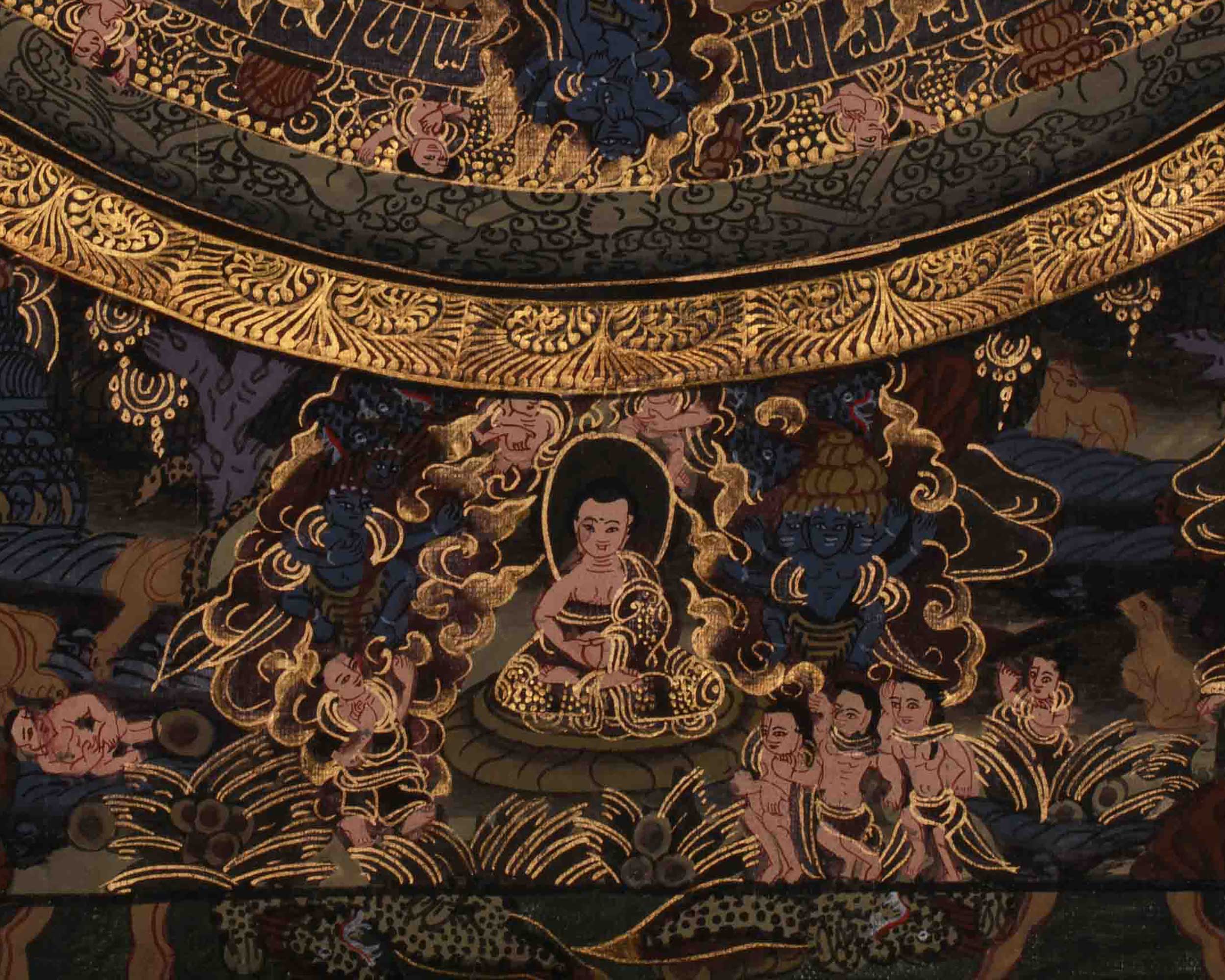 Buddha Mandala Wall Art | Symbolizing the Enlightened Universe | Sacred Thangka