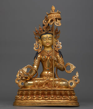 Graceful Dukar Gold Gilded Statue | Handcrafted Elegance