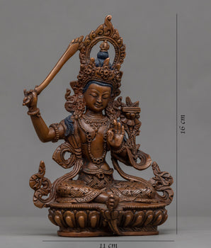 Manjushri Empowerment Statue | Traditional Buddhist Copper Art