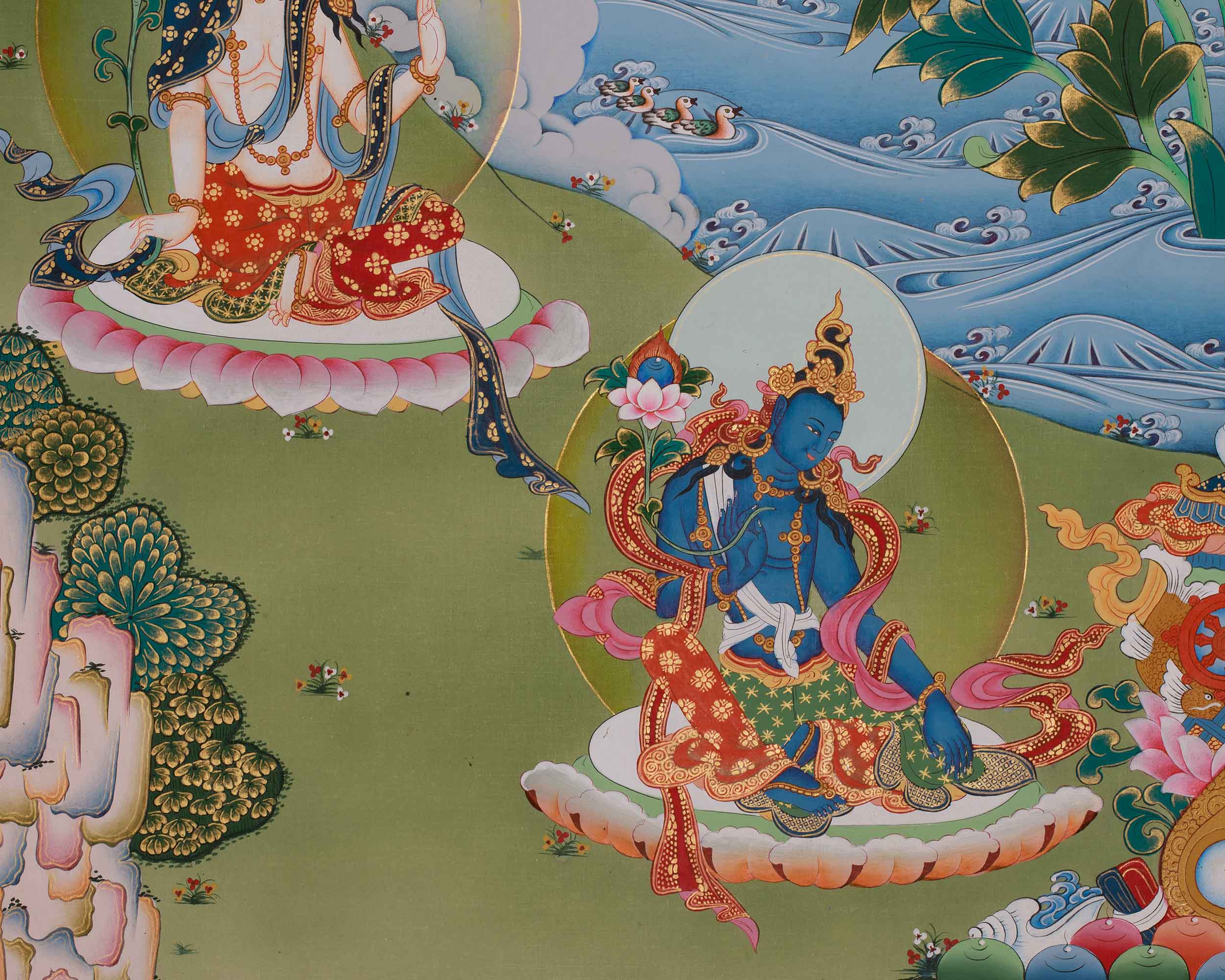 Buddhist Thangka of Bodhisattva Chenrezig | The Embodiment of Compassion