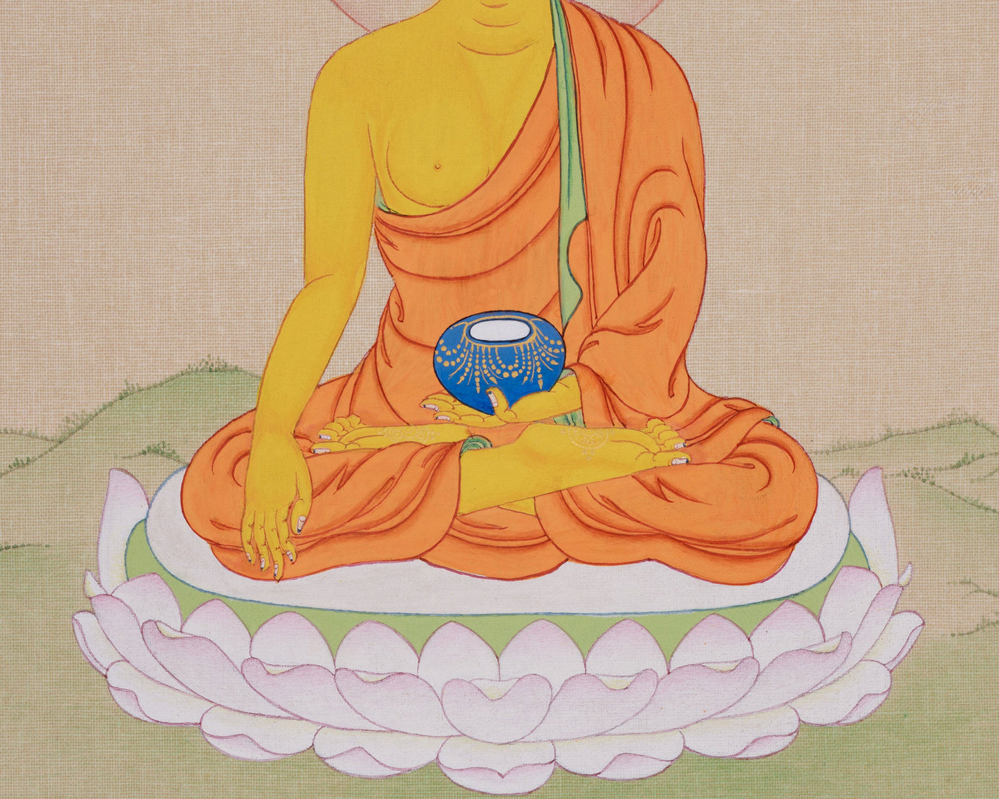 Peaceful Shakyamuni Buddha Art | Buddhist Thangka for Meditation and Enlightenment