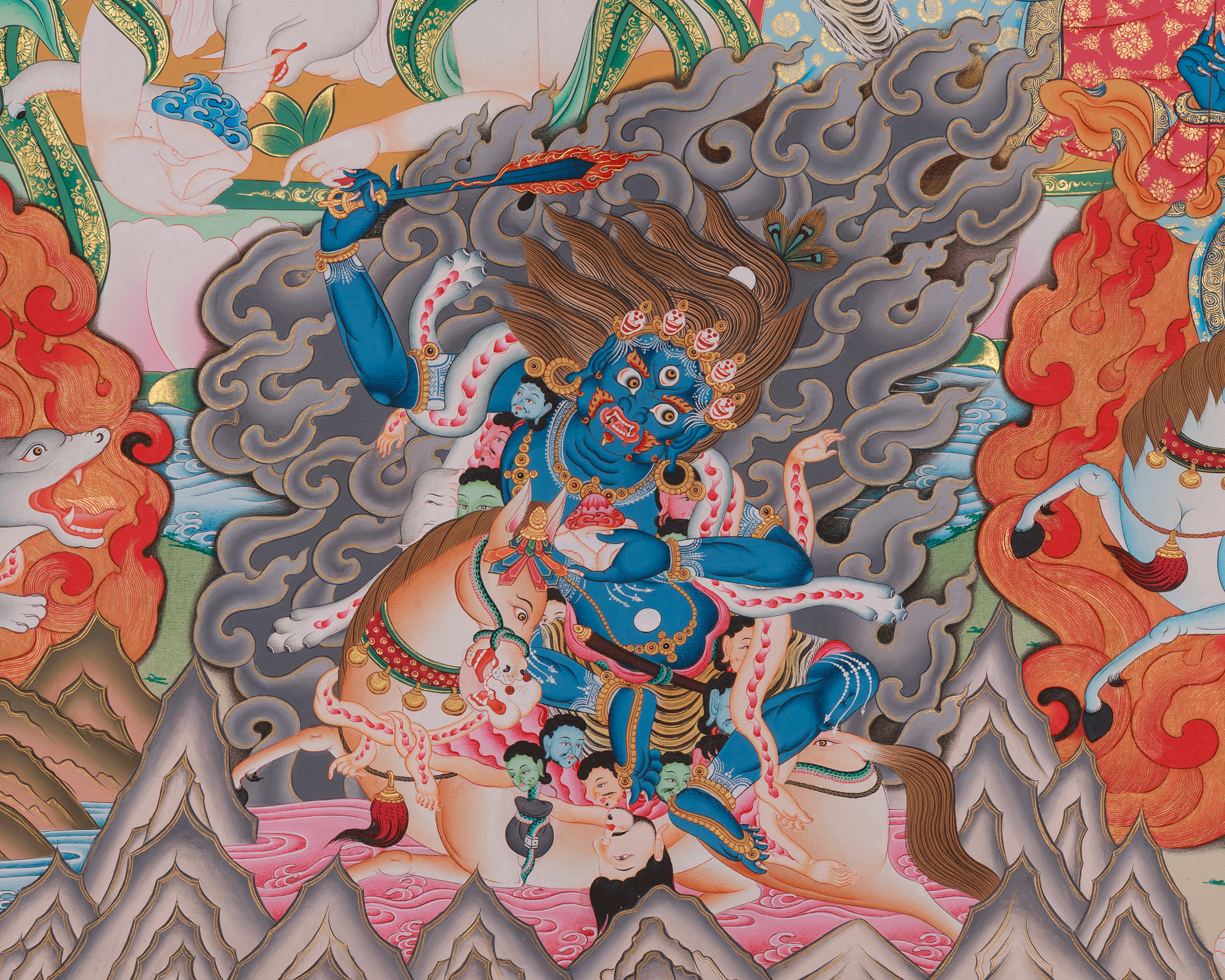 Six-Armed Mahakala Art | Wrathful Manifestation of Avalokiteshvara | Wrathful Deity