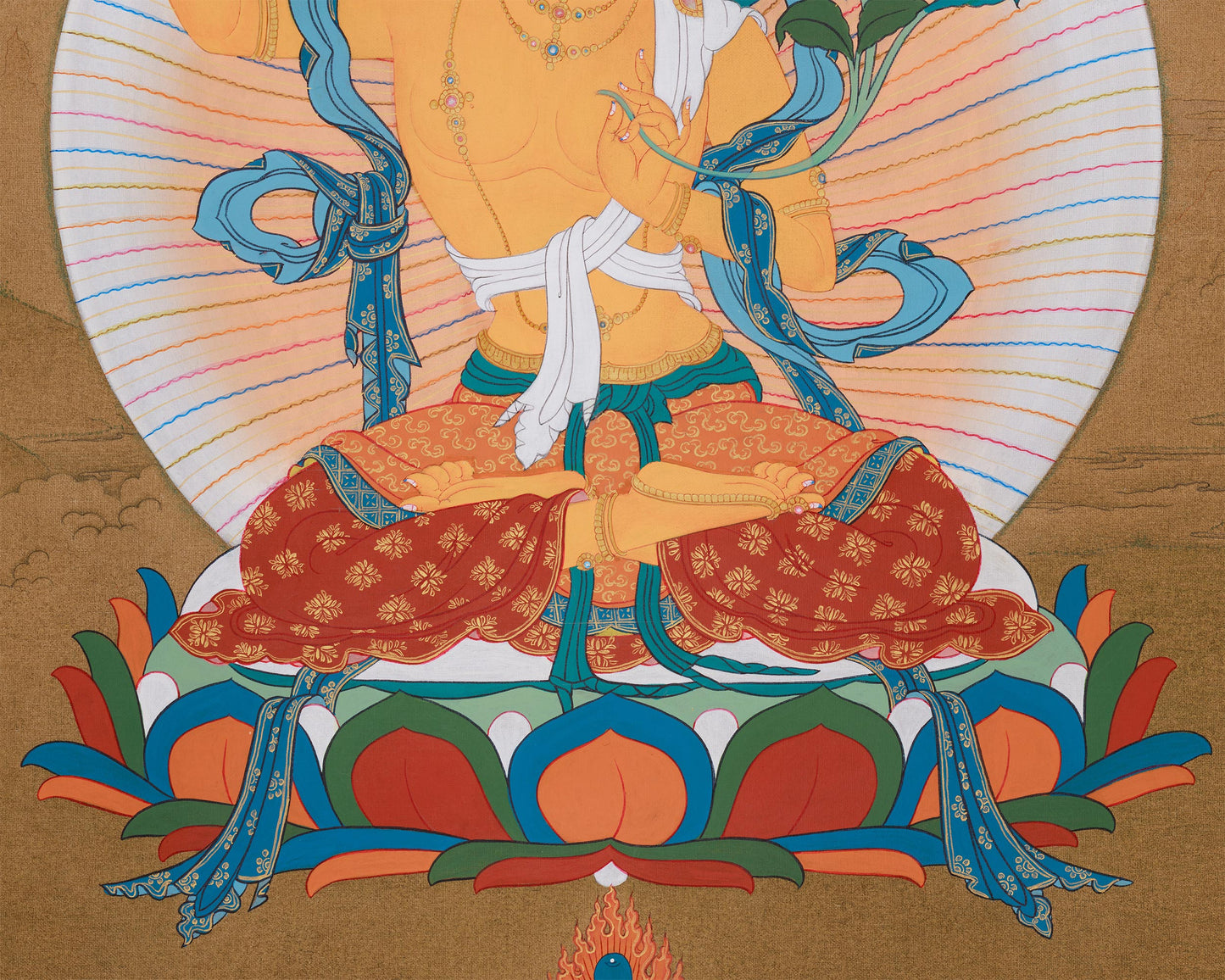 Wisdom Buddha Manjushree Thangka | Bodhisattva Art | Enlightenment and Clarity