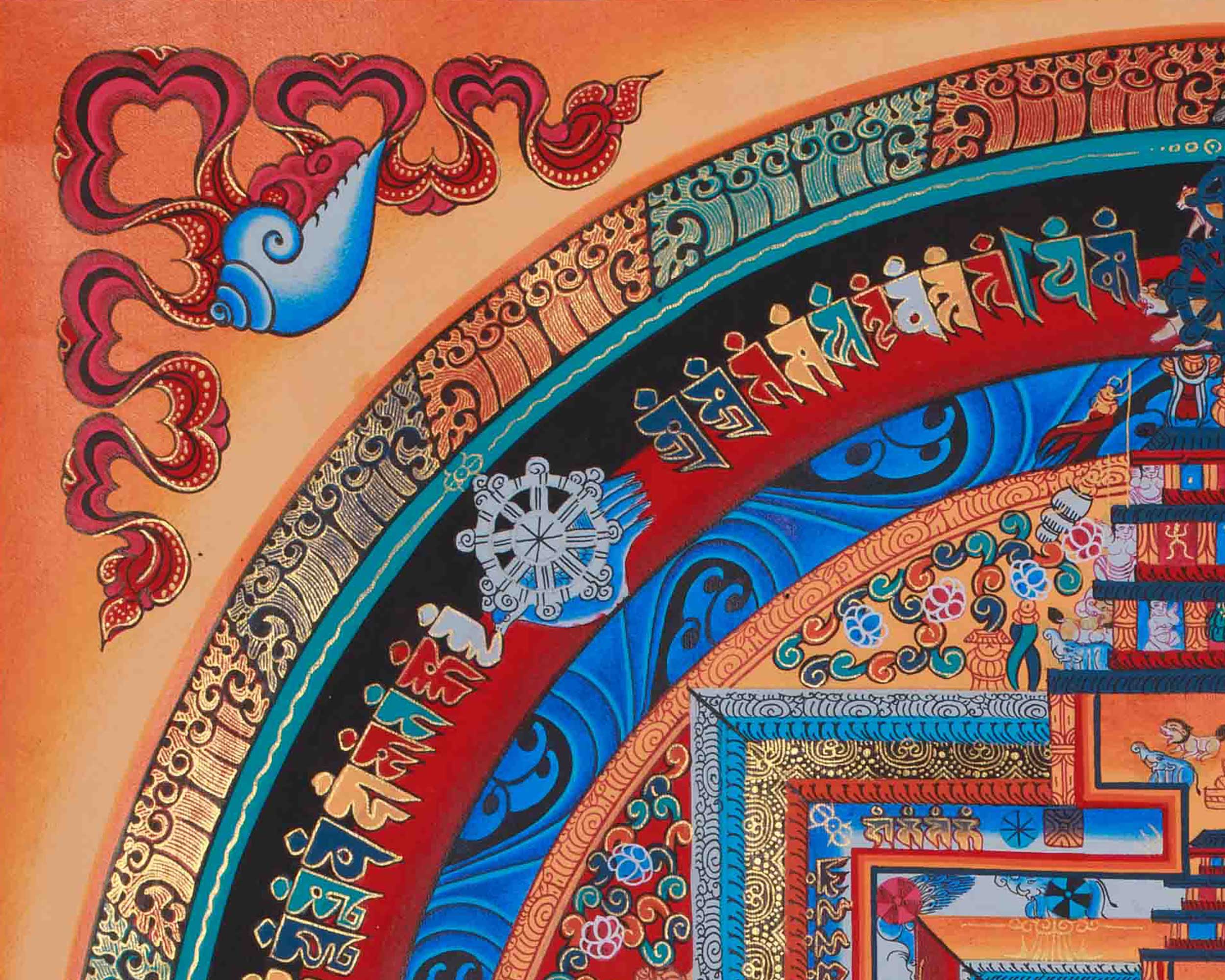 Vajrayana Kalachakra Mandala Art | Wheel of Time Buddhist Thangka