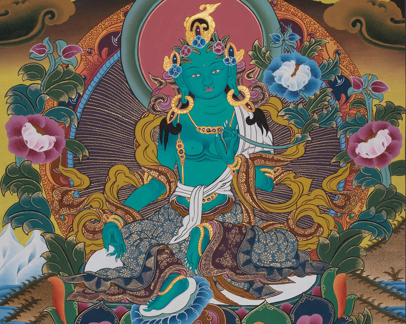 Green Tara Thangka Painting | Goddess of Compassion