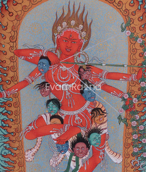 Kurukulla: Traditional Thangka Print | Stunning Kurukulla Wall Hanging |  Tibetan Buddhism