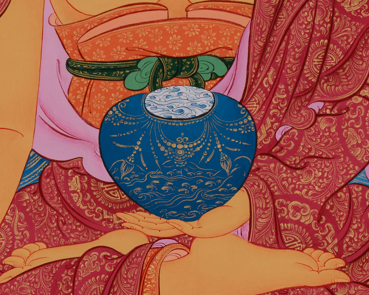 Traditional Buddha Thangka | Shakyamuni in Vajra Posture with Disciples