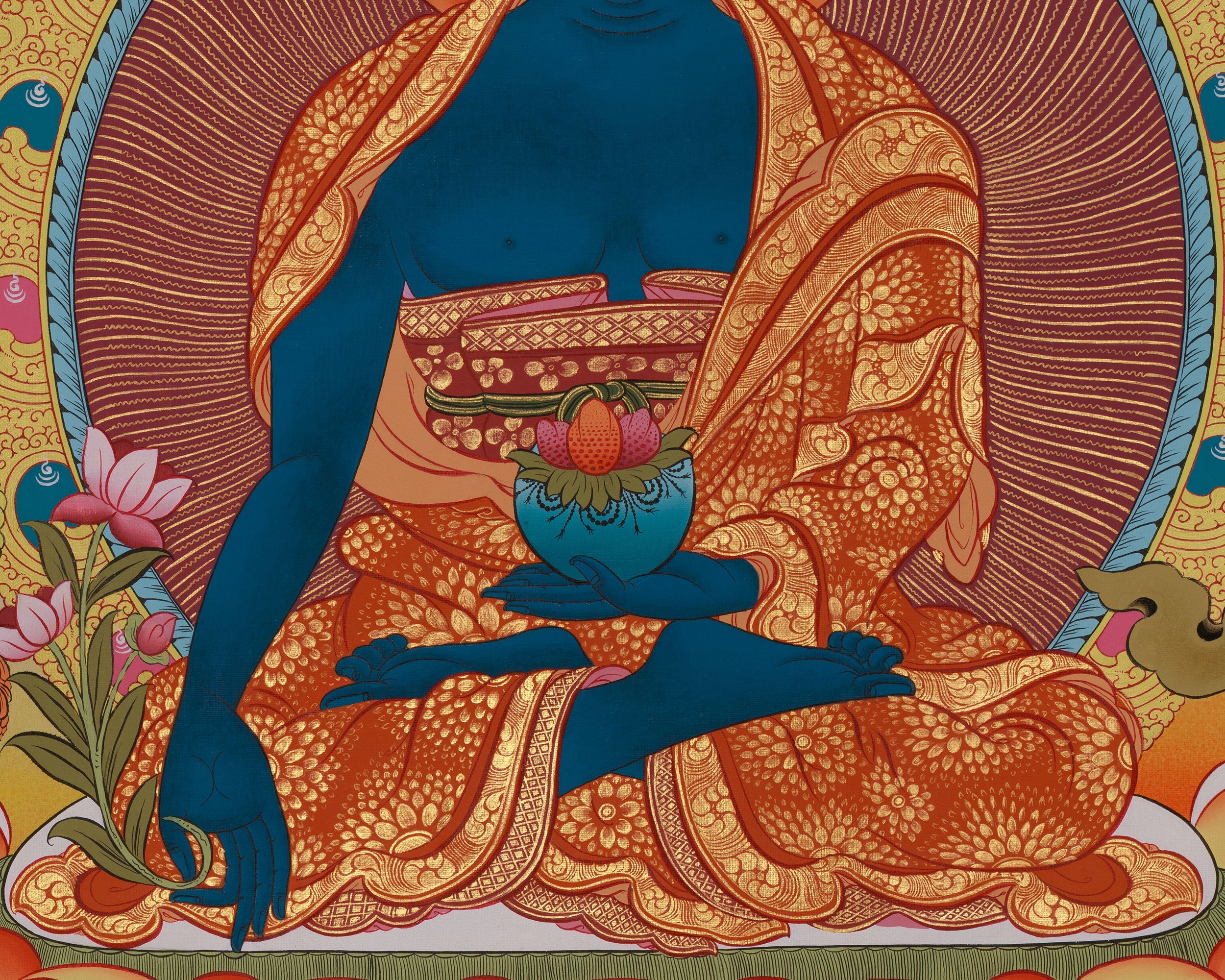 Buddha for Health, Medicine Buddha Thangka | Bhaisajyaguru Art
