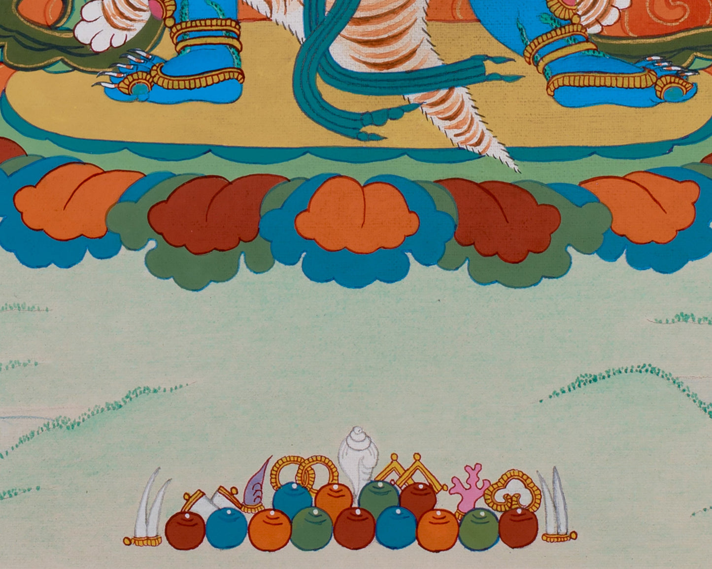 Hand-Painted Wrathful Vajrapani Thangka  | Tibetan Protector Deity