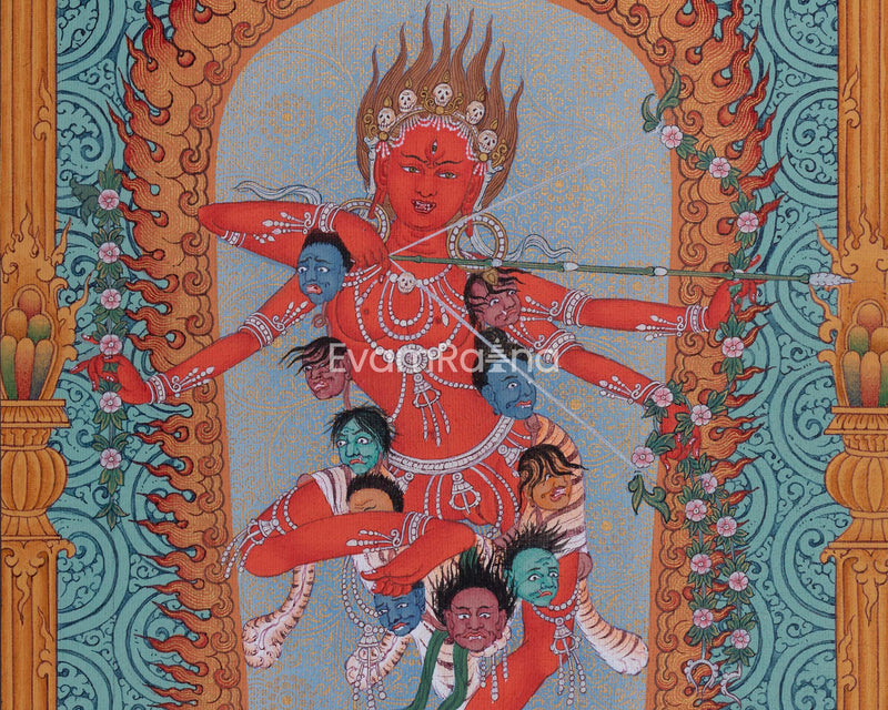 Kurukulla: Traditional Thangka Print | Stunning Kurukulla Wall Hanging |  Tibetan Buddhism