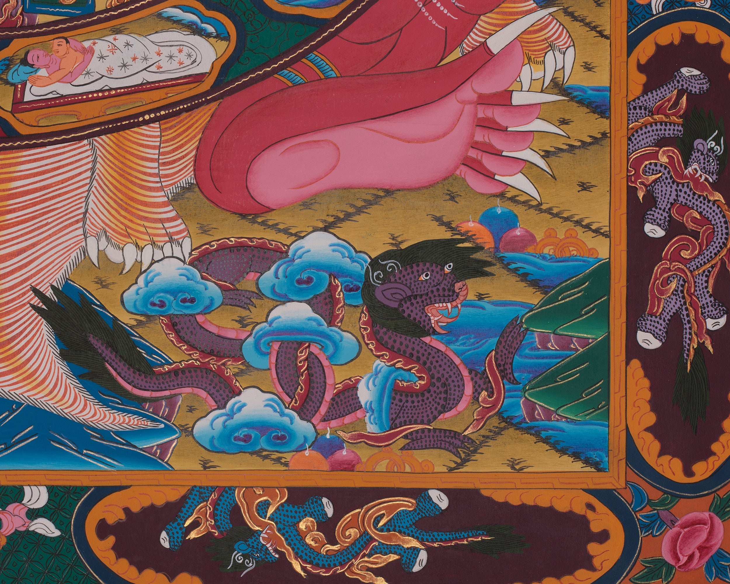 Divine Bhavachakra Thangka | Wheel of Life Artwork of Karma and Rebirth