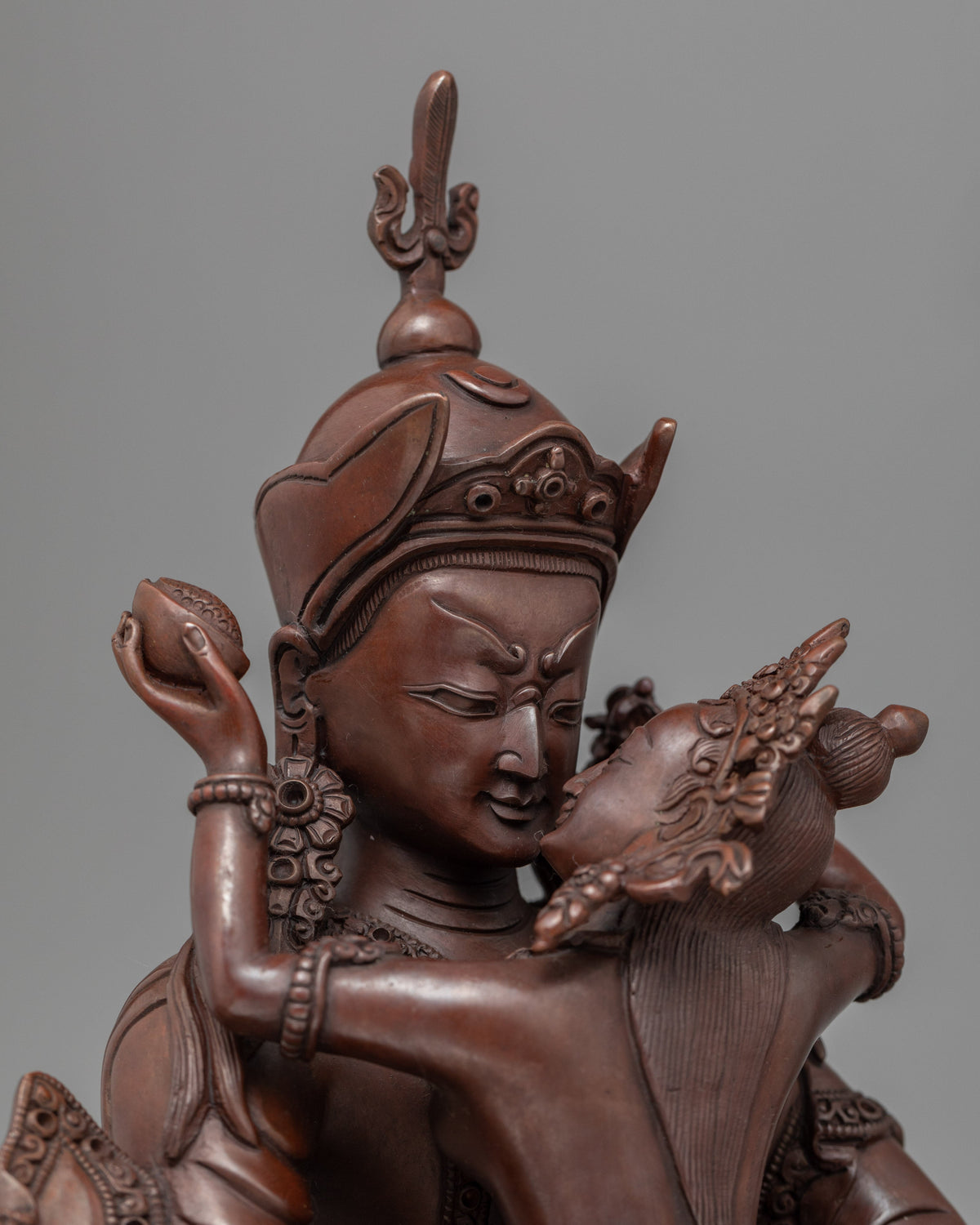 Guru Rinpoche with Consort Statue | Traditional Art-work of Buddhist Deity