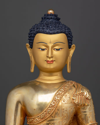 Gold gilded Shakyamuni Buddha statue