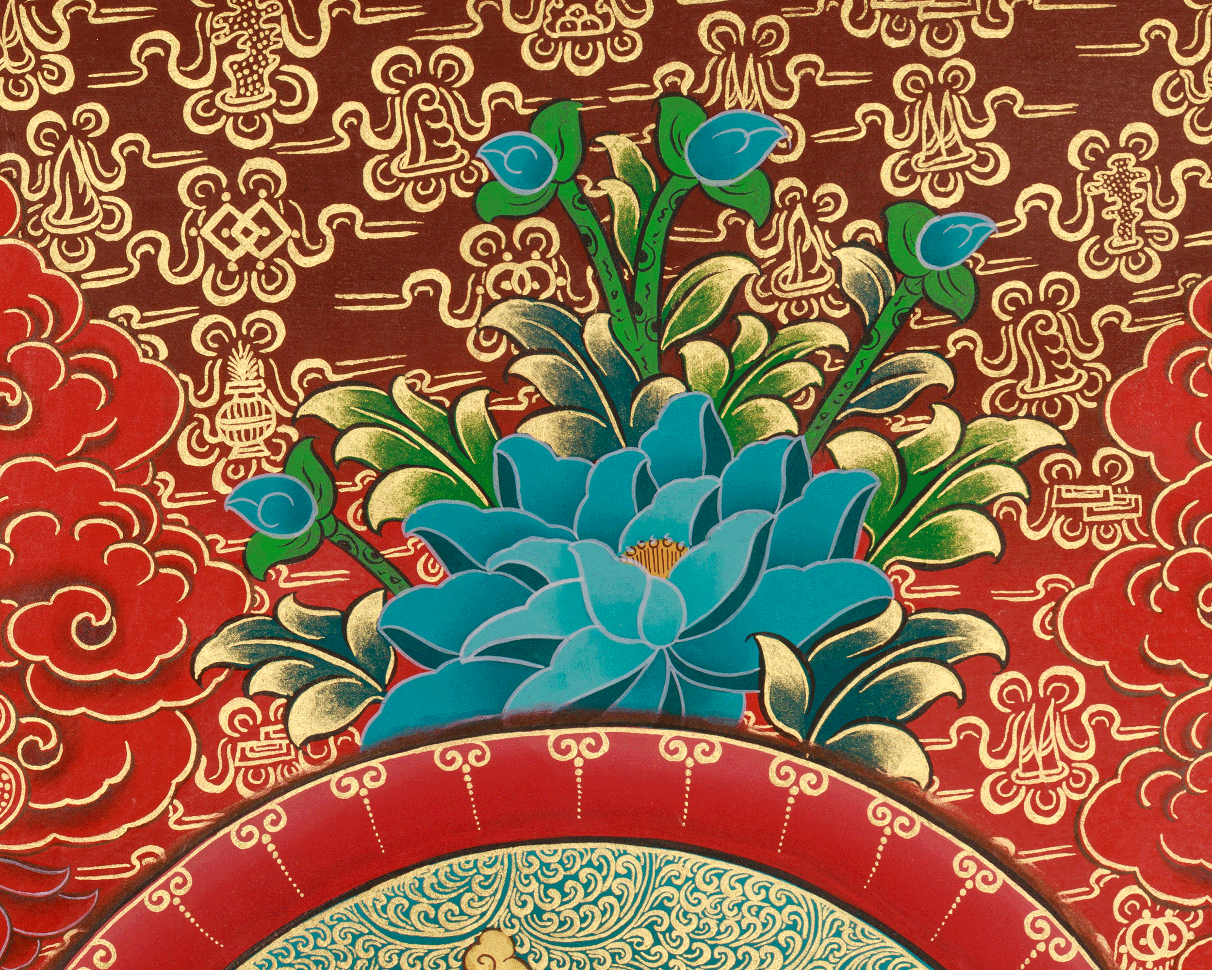 Traditional Five Dzambhala Thangka | Prosperity, Protection, and Abundance Deity