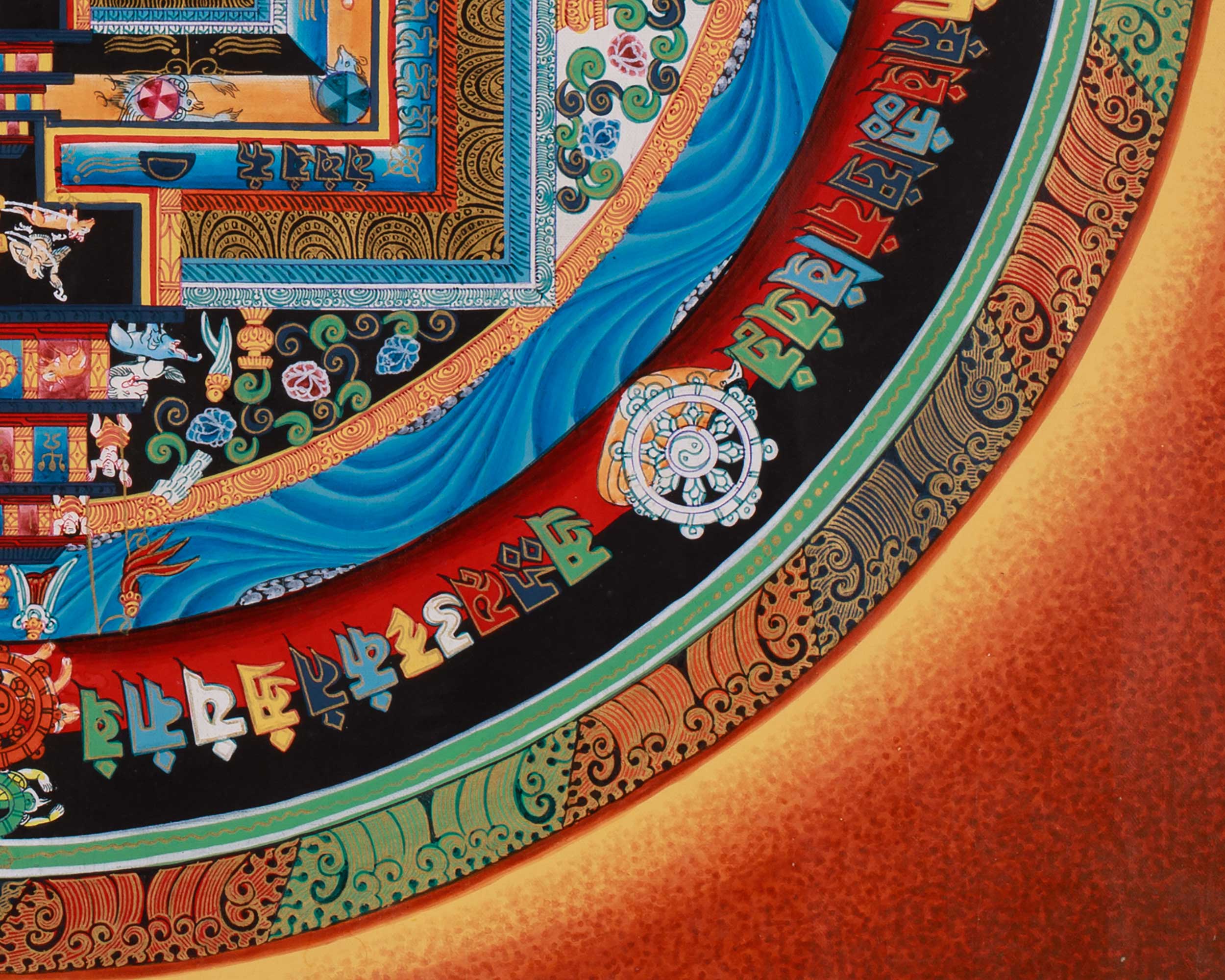 Sacred Buddhist Kalachakra Mandala Art | Meditation Altar | Home Decor