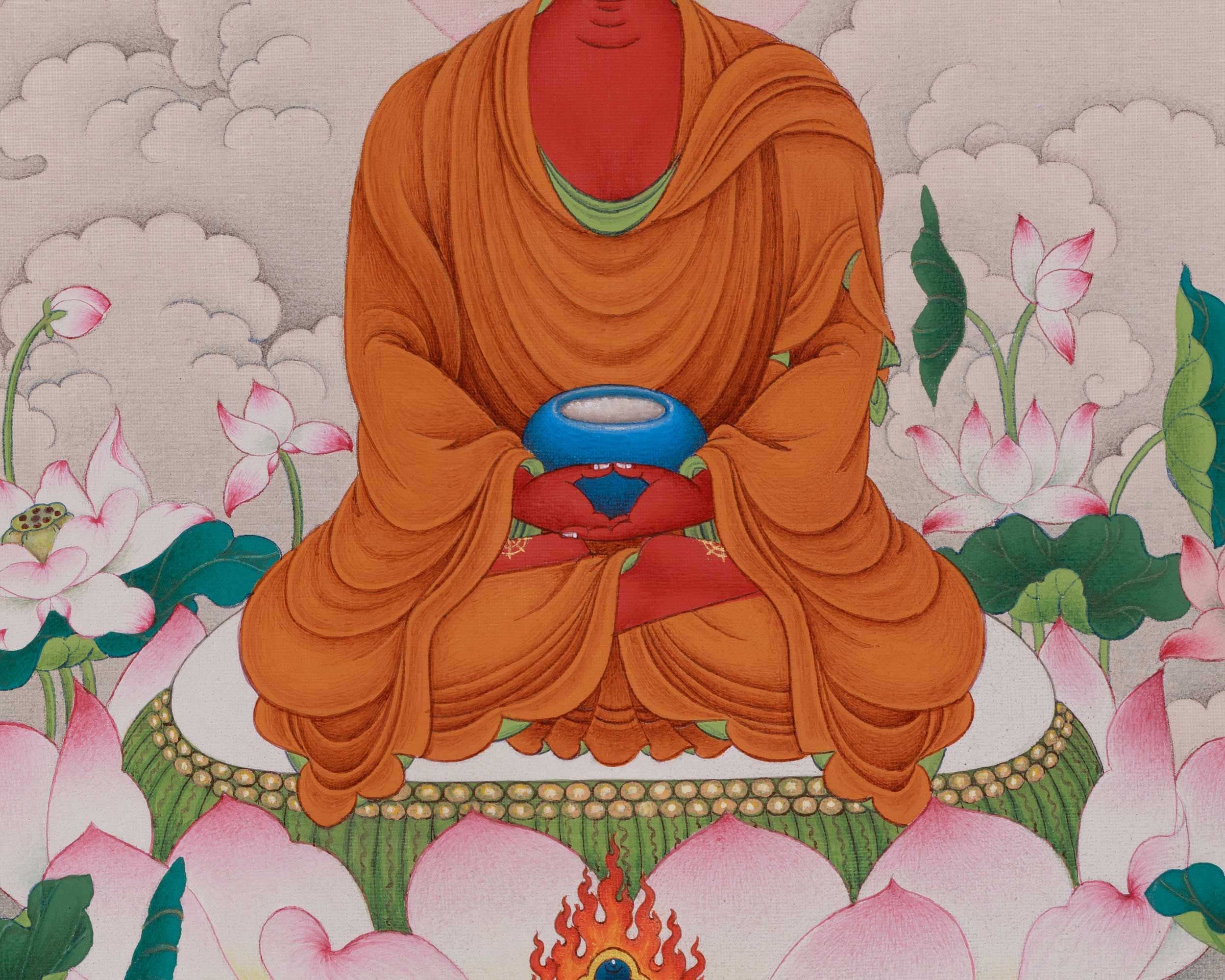 Tibetan Amitabha Buddha Thangka | Sacred Representation of Infinite Light