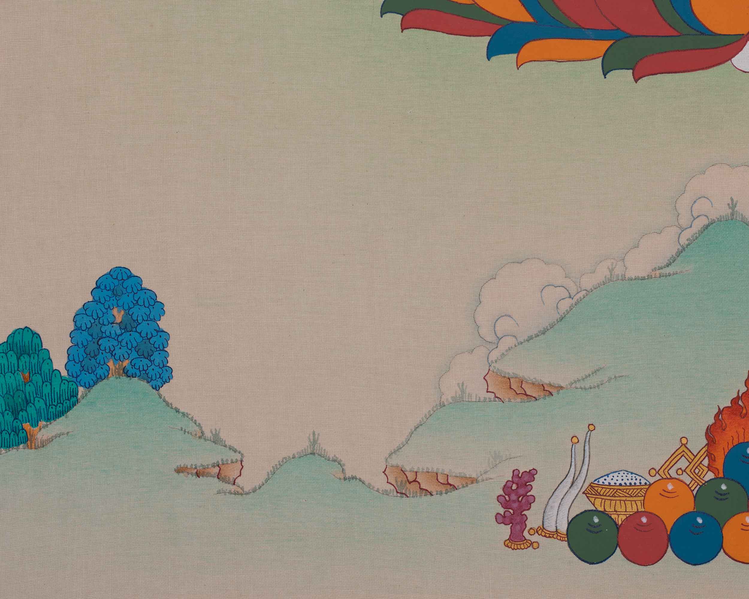 White Tara Spiritual Artwork | Sita Tara | Healing Deity | Traditional Thangka