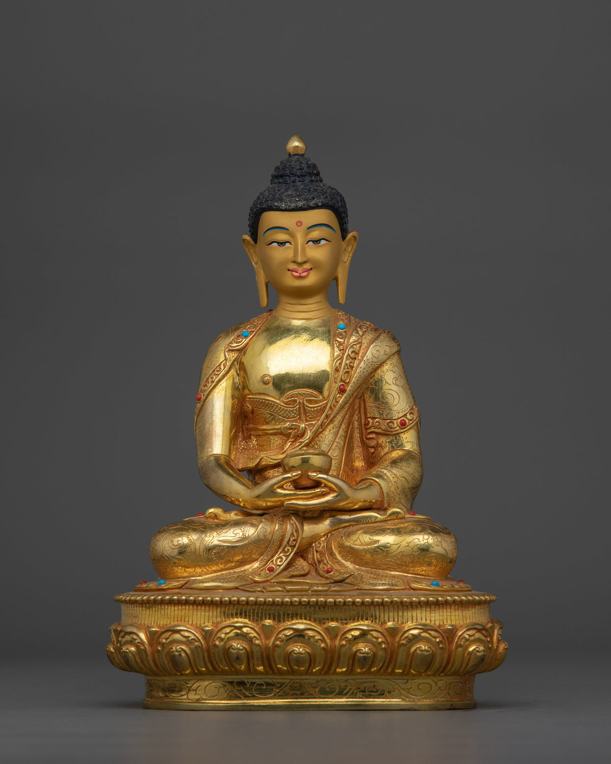 24K Gold Gilded Handmade Three Buddha Statue Set | Symbolizing  Harmony, Enlightenment, and Healing