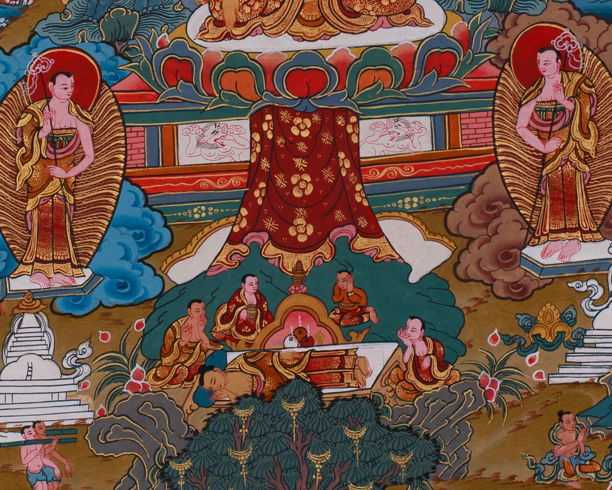 Tibetan Thangka of Buddha Life History | Sage of Shakya Clan
