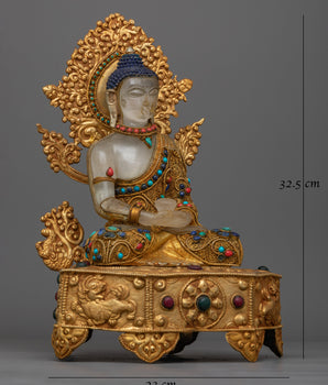 Amitabha Buddha Gemstones-Decorated Statue | Embodiment of Infinite Light