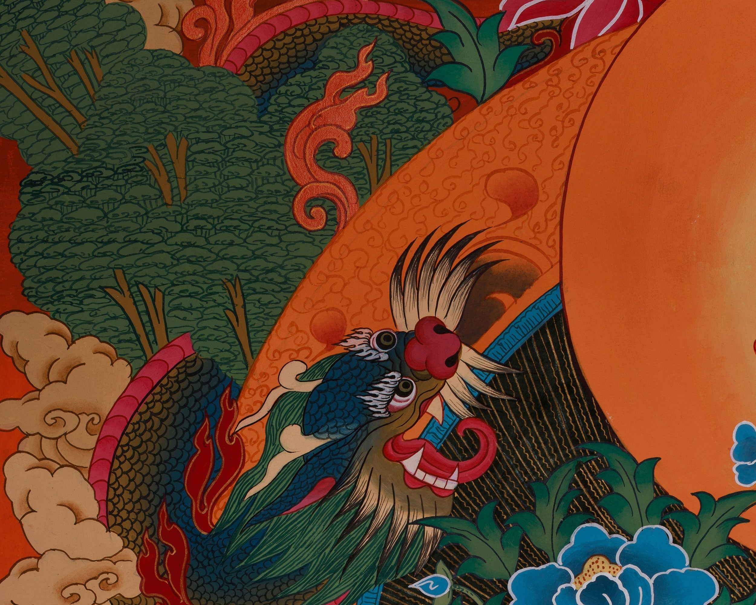 Spiritual Thangka Of Green Tara | Peace And Healing Art | Meditation Altar