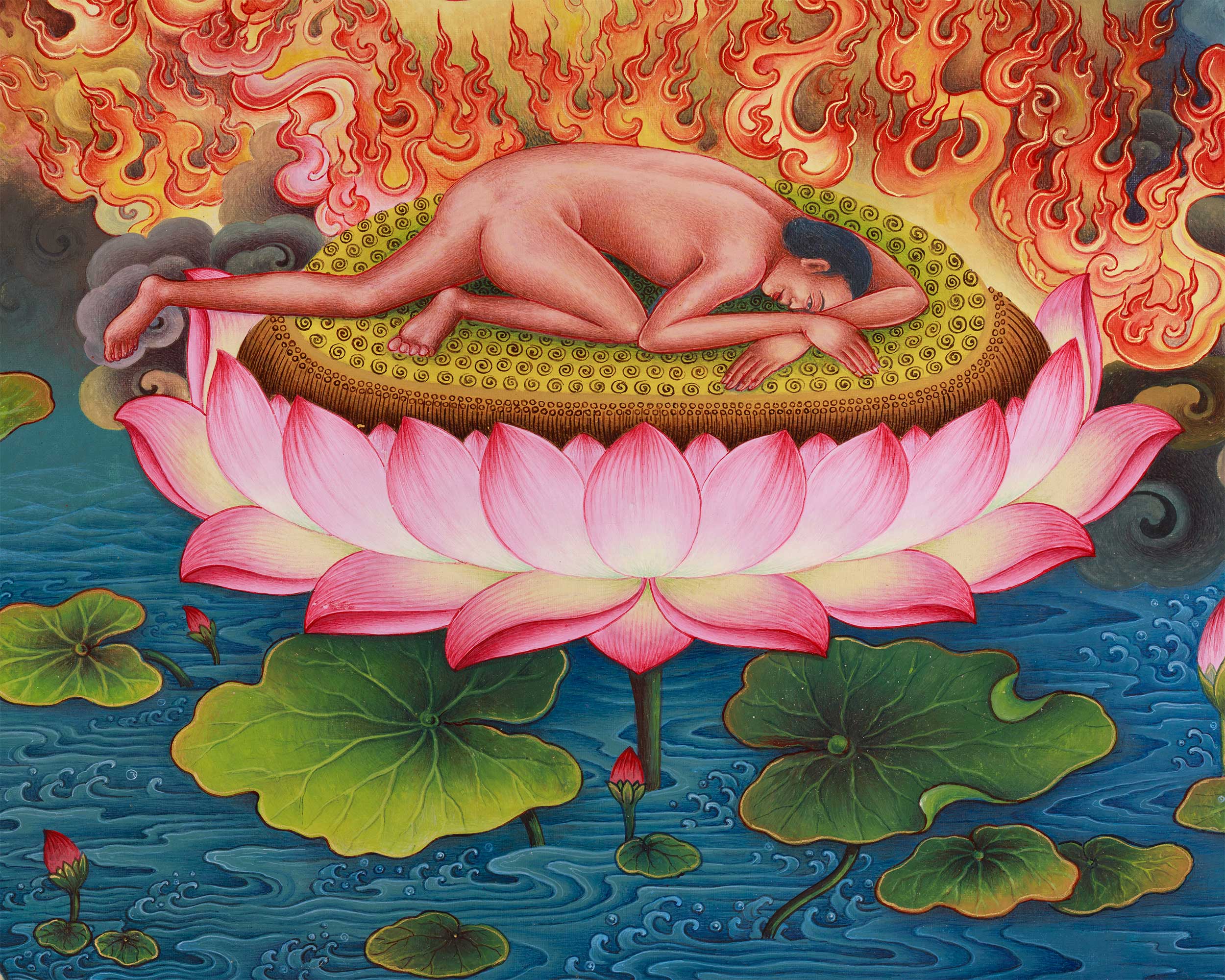 Vidyadhari Yogini in Paubha Style | Flying Vajrayogini | Goddess of Wisdom