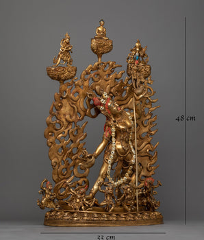 Vajrayogini Antique Gold-Gilded Statue | A Manifestation of Mystical Feminine Power