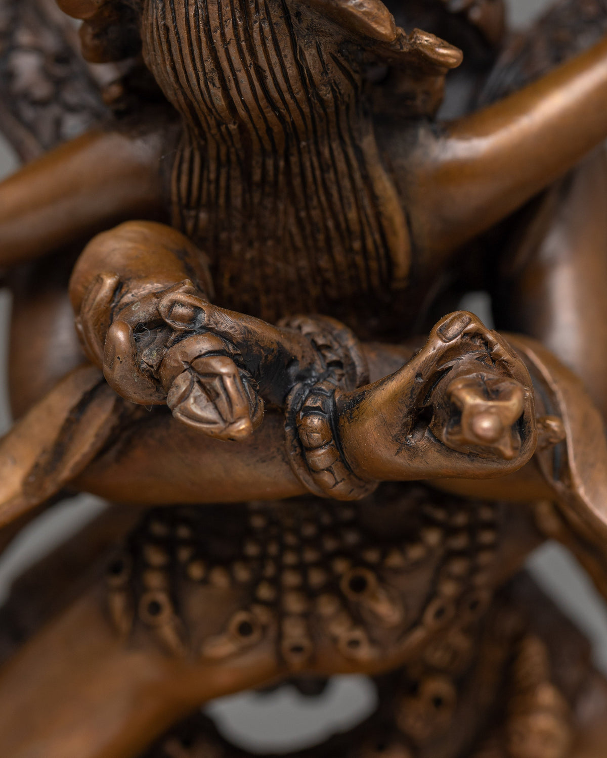 Chakrasambhara Chocolate Oxidized Sculpture | Mystical Oxidized Copper Manifestation
