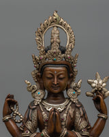 chenrezig-silver-plated-oxidized-26cm