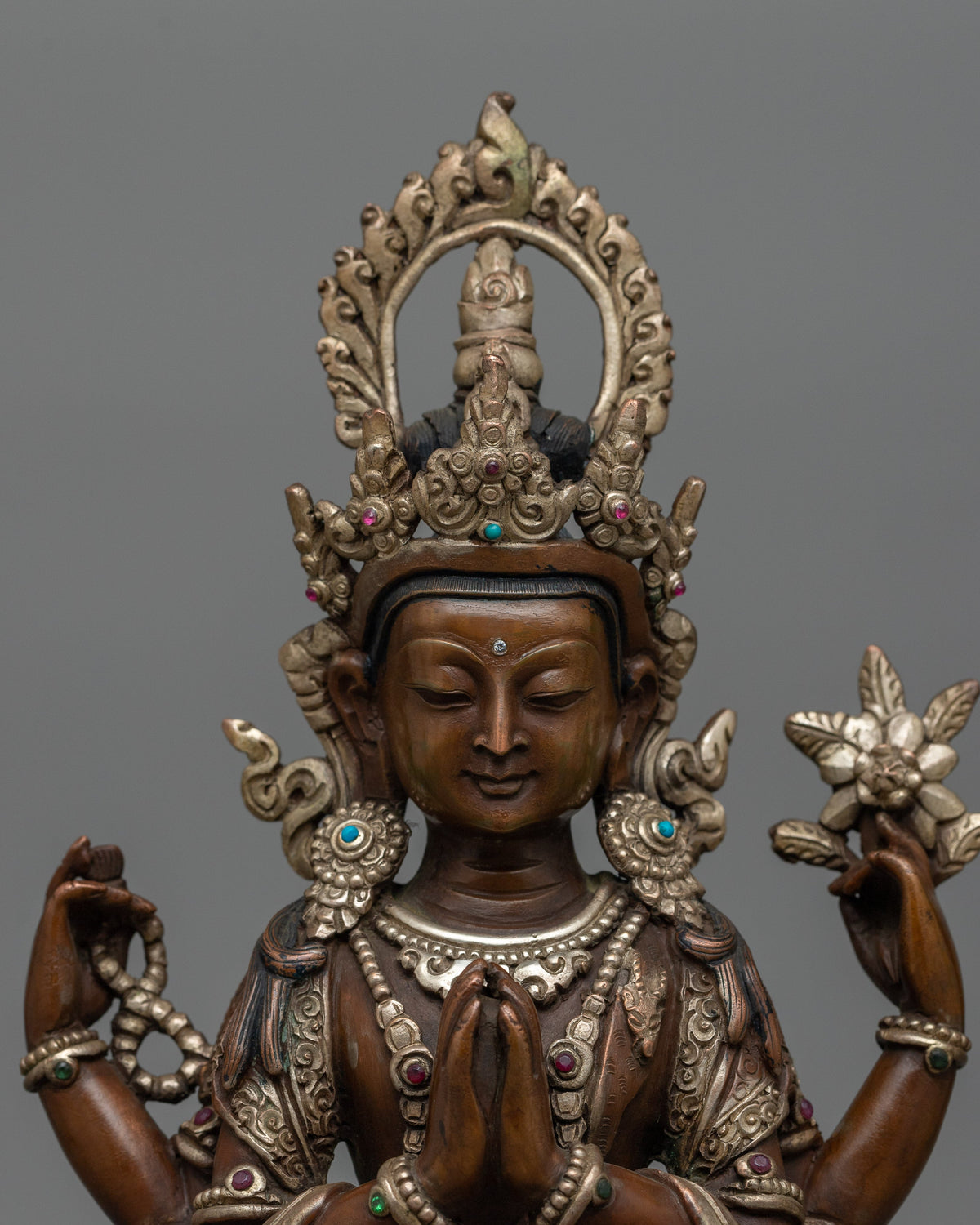 chenrezig-silver-plated-oxidized-26cm