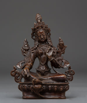 Oxidized Statue of Green Tara |