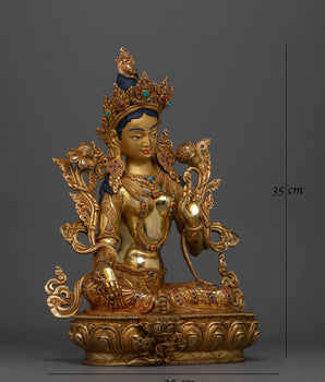 Green Tara Beautifully Handcrafted Statue | Embodiment of Active Compassion