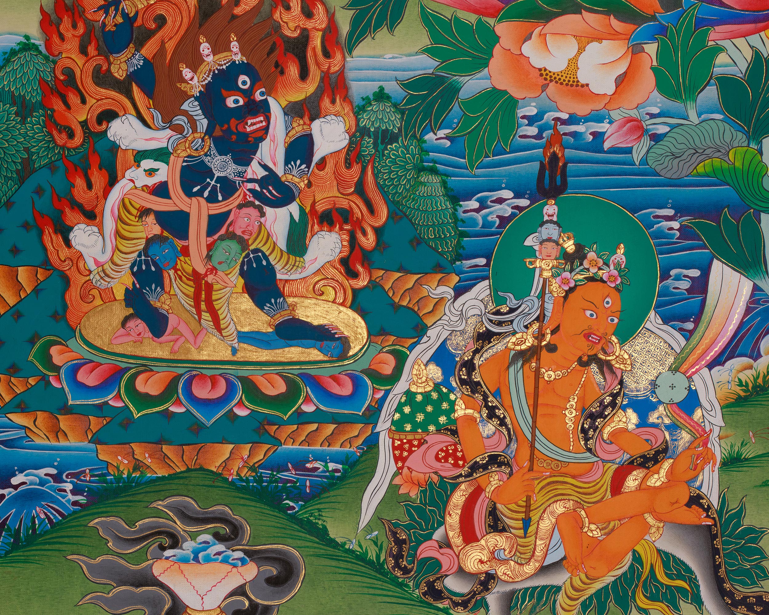 Hand-Painted Guru Rinpoche Art | Embrace the Enlightened Wisdom