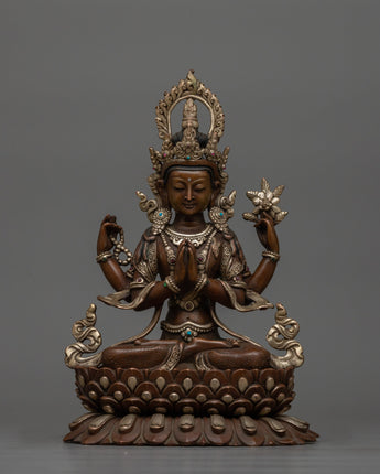 chenrezig-silver-plated-oxidized-26cm