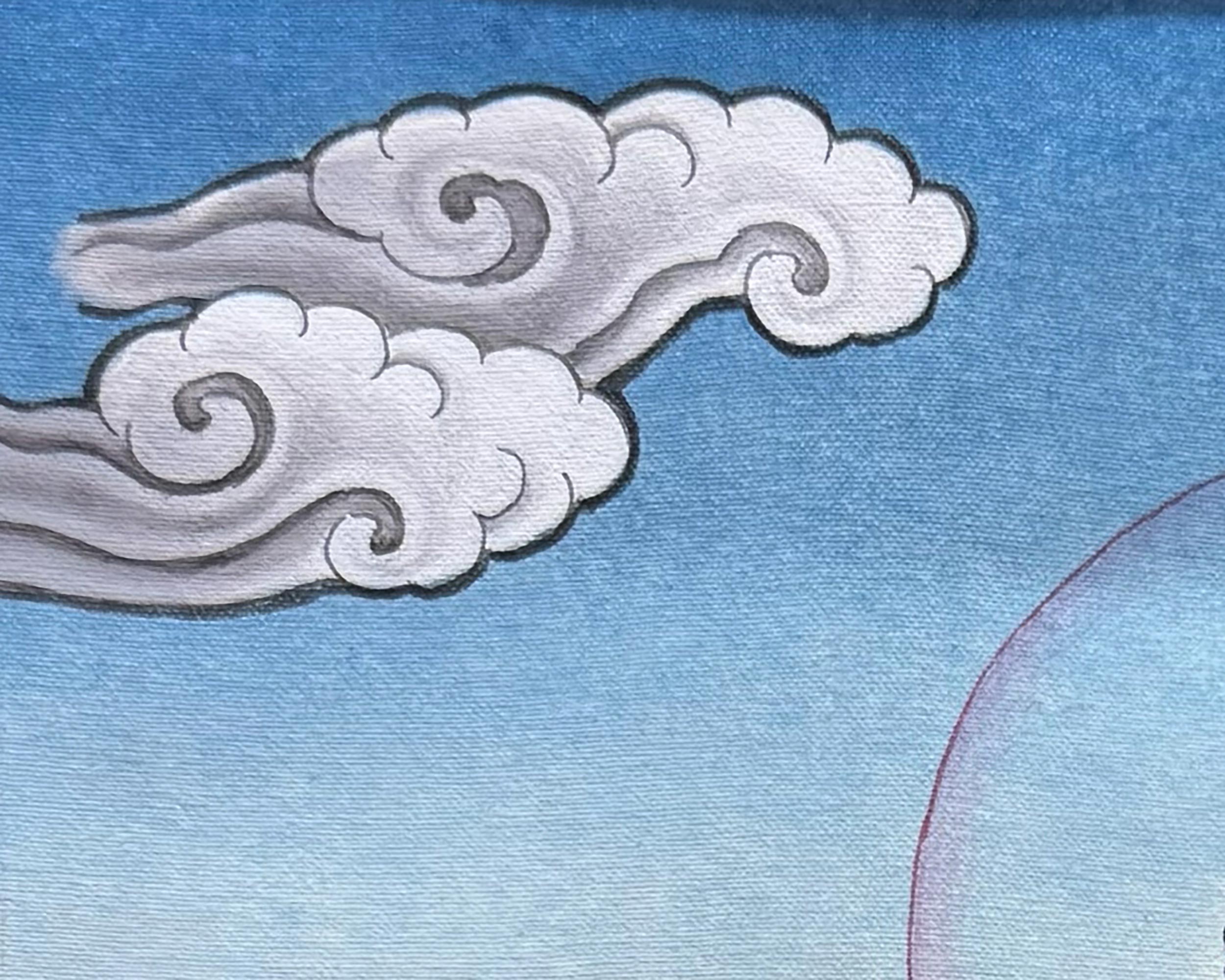 Tibetan Amitabha Buddha Thangka with Brocade | Buddha of Infinite Light