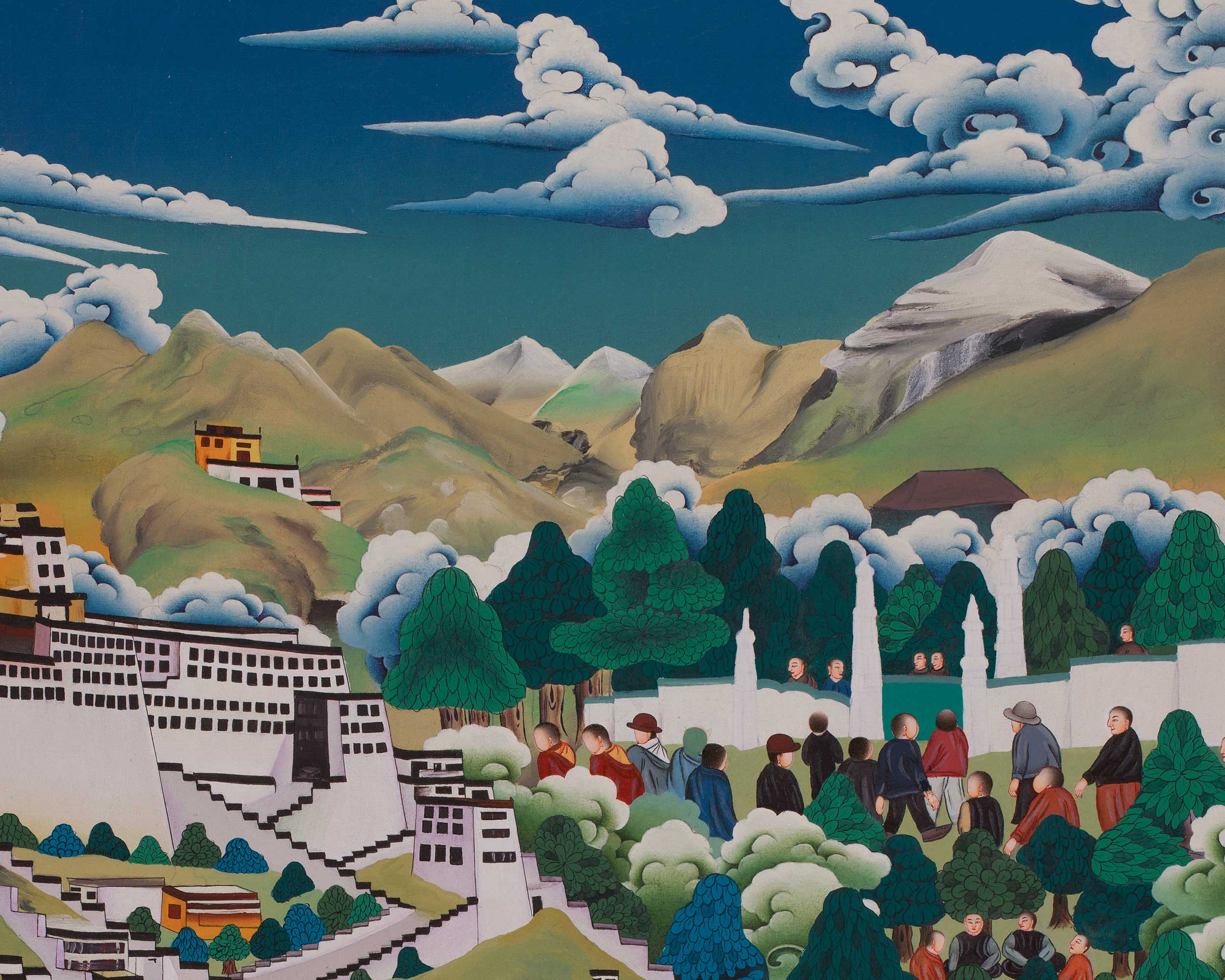 Tibet Valley Thangka | Sacred Landscape and Buddhist Heritage