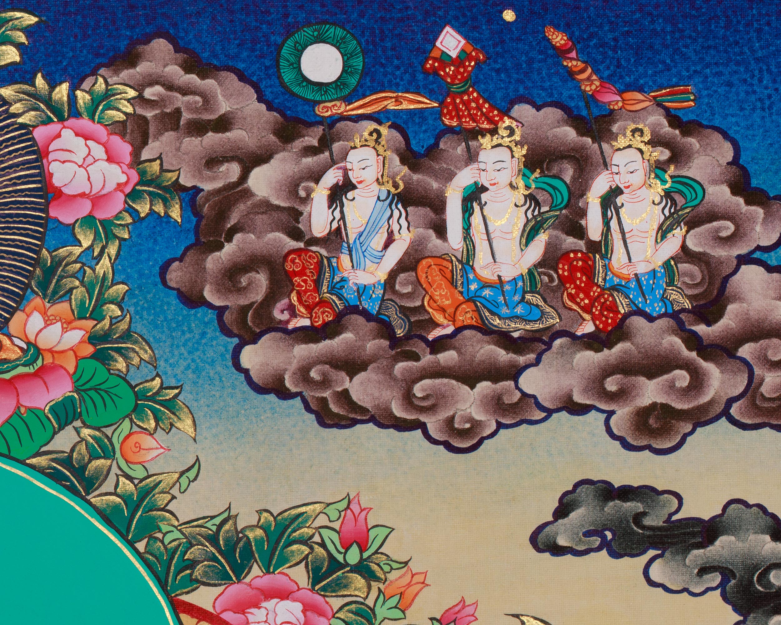 Sita Tara Healing Deity Thangka | A Revered Female Buddha | Seven-Eyed Goddess