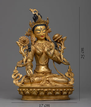 Discover Tranquility with Our Tara White Statue | Handcrafted Symbol of Compassion