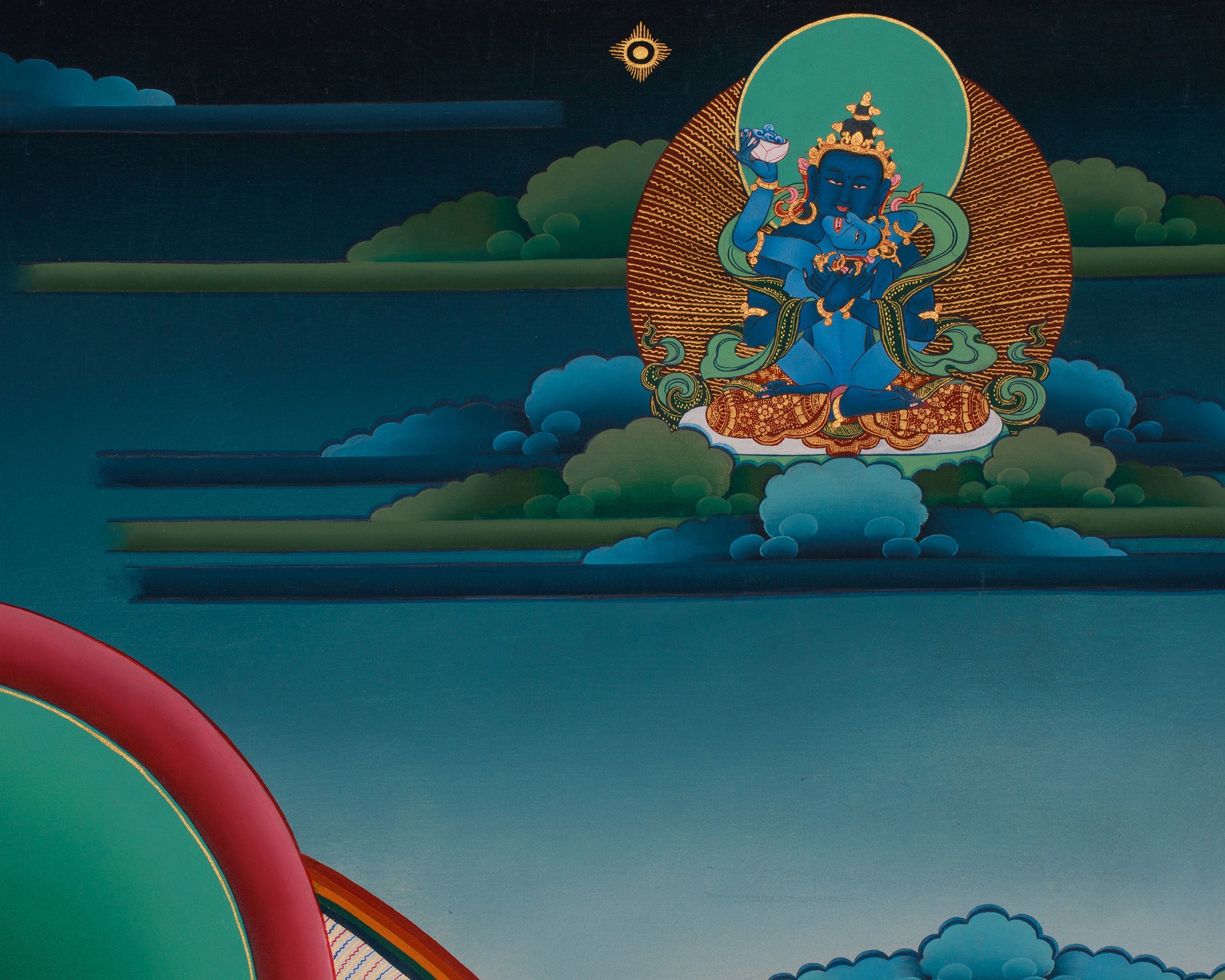 Traditional Thangka of Guhyasamaja | Symbolizing Wisdom and Power
