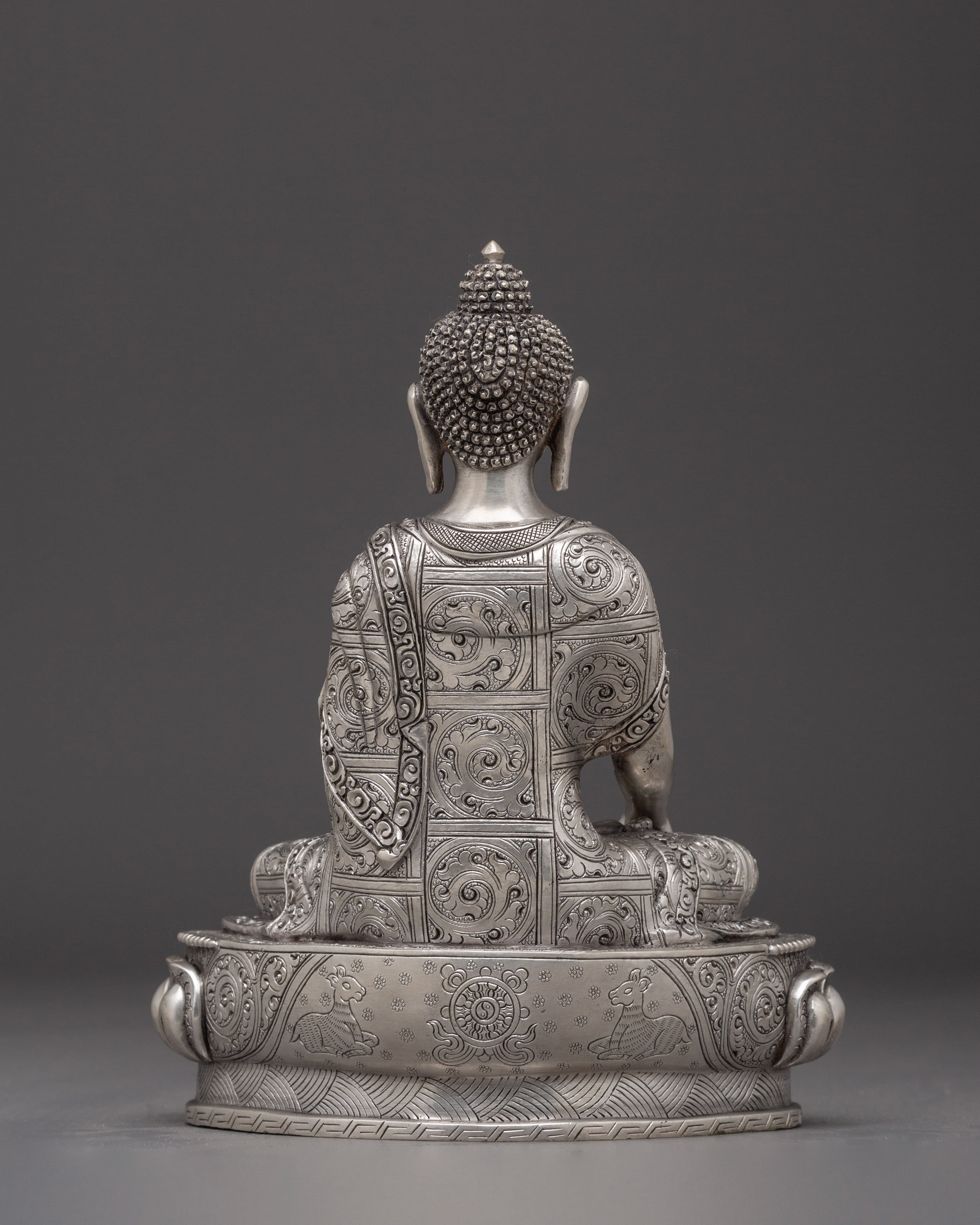 Silver Shakyamuni Buddha Statue | Gautama Buddha - Dharma Founder