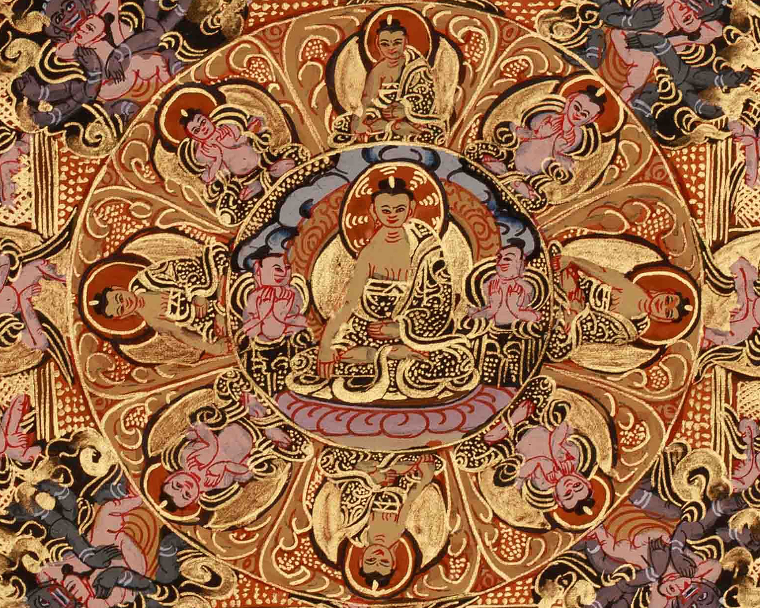 Buddha Mandala Sacred Artwork | Tibetan Mandala Of Wisdom & Compassion | Spiritual Altar