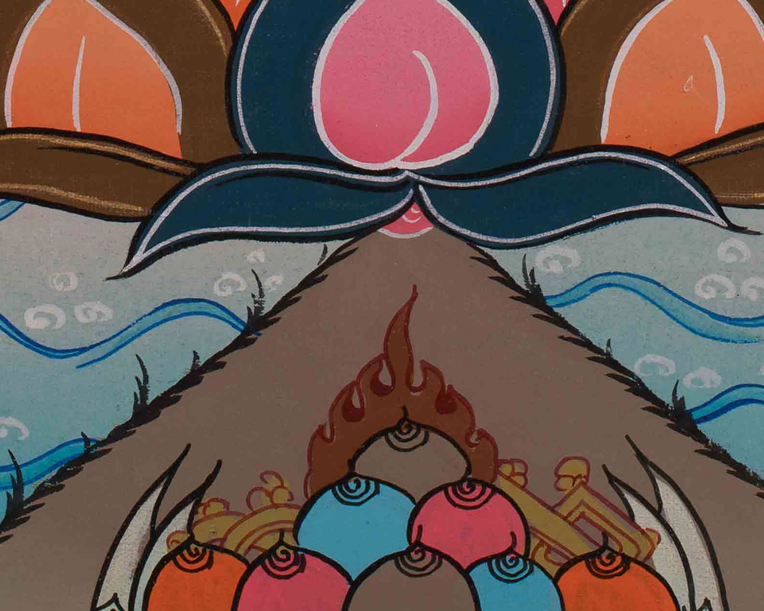 Machig Labdron Tibetan Thangka | Emanation of Wisdom and Fearlessness