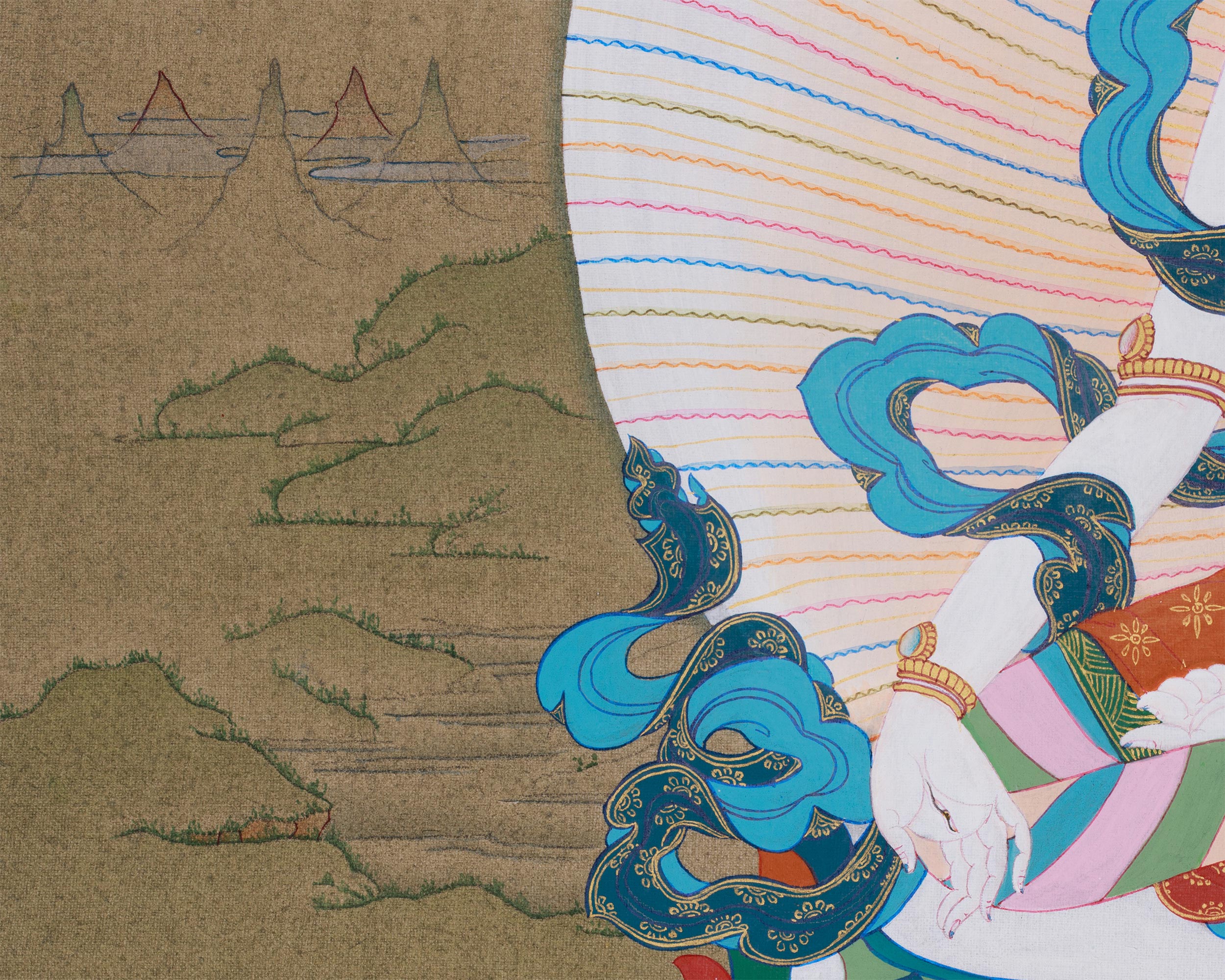 Female Bodhisattva White Tara Painting | The Goddess of Healing and Longevity