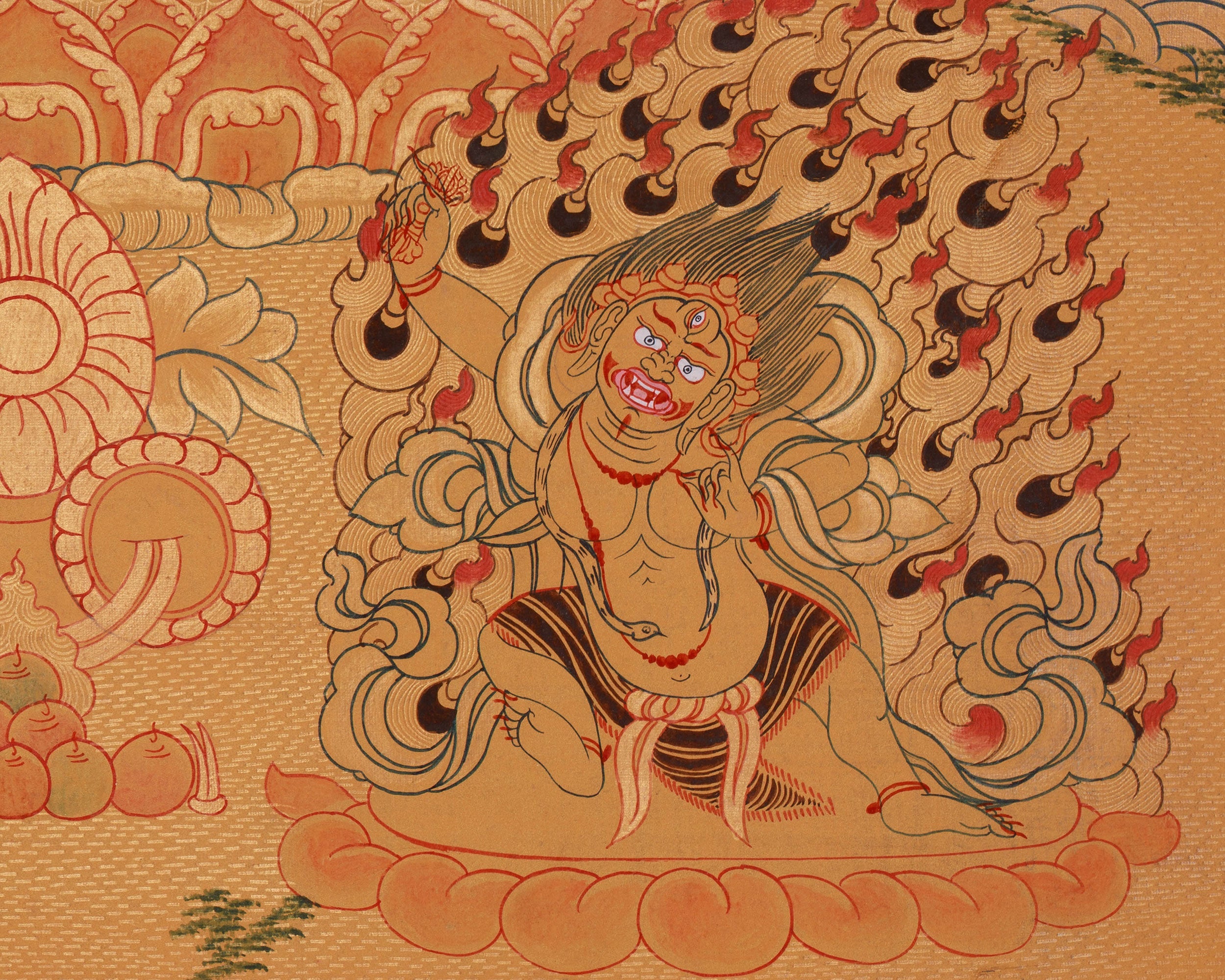 Four-Armed Chenrezig Compassion Thangka | Avalokiteshvara, Manjushri & Vajrpani Art | Meditation Altar